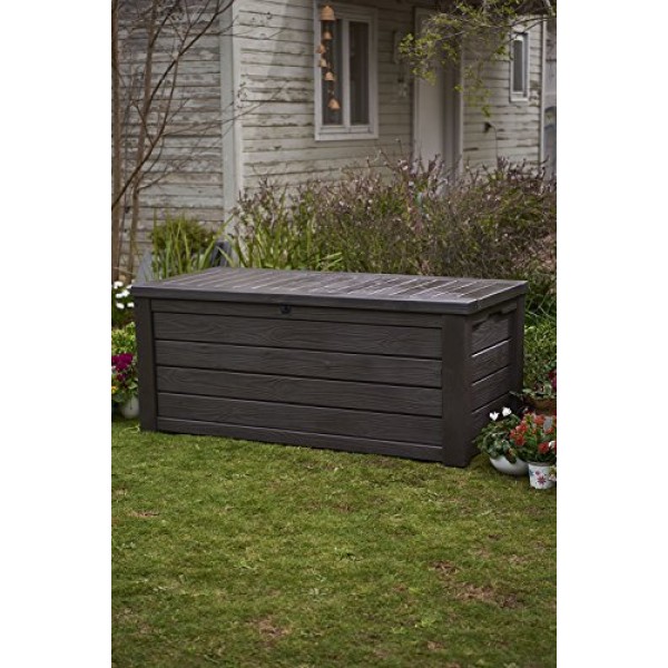 Keter Westwood 150 Gallon Resin Large Deck Box-Organization and St...