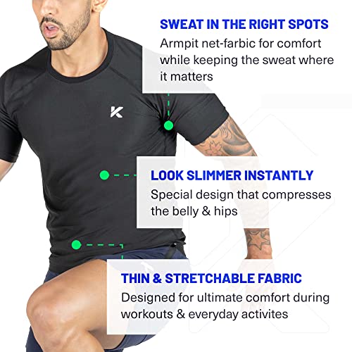 Kewlioo Mens Sauna Suit Shirt - Heat Trapping Sweat Compression Ap...