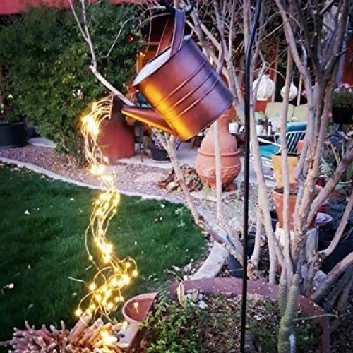Star Shower Watering Can with Lights - LED Lamp Watering Can Decor...