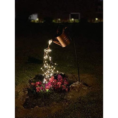 Star Shower Watering Can with Lights - LED Lamp Watering Can Decor...