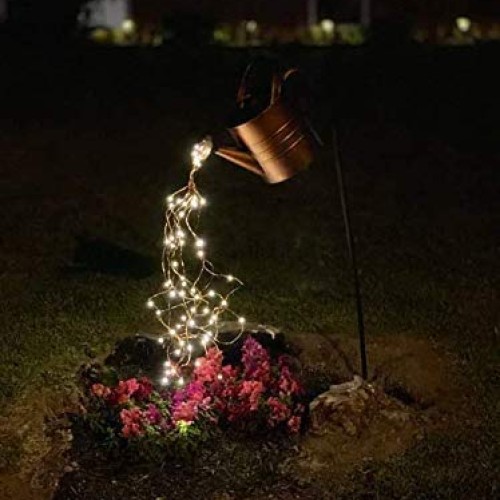 Star Shower Watering Can with Lights - LED Lamp Watering Can Decor...