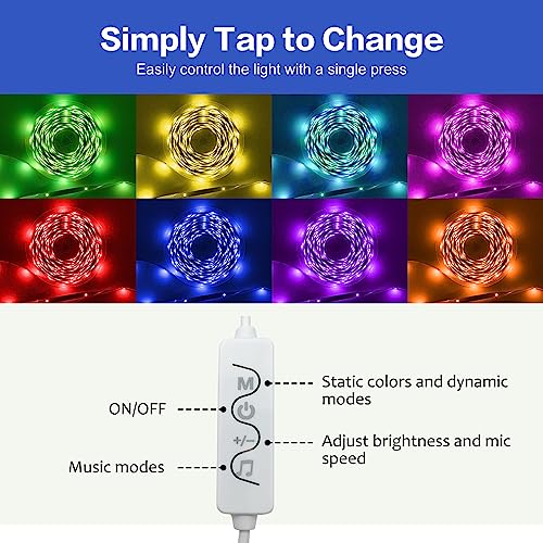 KEXU LED Strip Lights 50ft Led Lights for Bedroom Music Sync RGB C...