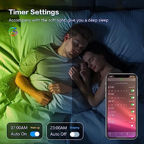 KEXU LED Strip Lights 50ft Led Lights for Bedroom Music Sync RGB C...