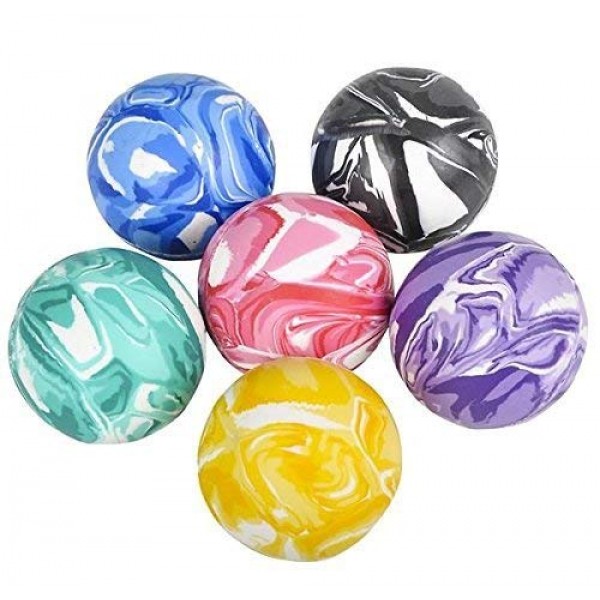 Kicko 2 Inch Marble Balls - 12 Pieces of Assorted 2 Tone Colors - ...