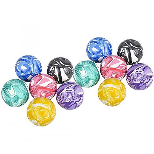 Kicko 2 Inch Marble Balls - 12 Pieces of Assorted 2 Tone Colors - ...