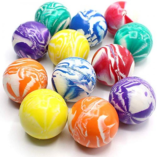 Kicko 2 Inch Marble Balls - 12 Pieces of Assorted 2 Tone Colors - ...