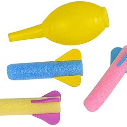 Kicko Foam Rocket Launchers Set with Hand Pump - 24 Pack of 3.5 In...
