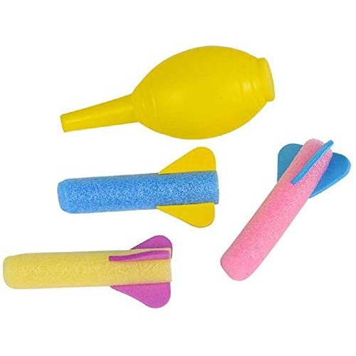 Kicko Foam Rocket Launchers Set with Hand Pump - 24 Pack of 3.5 In...