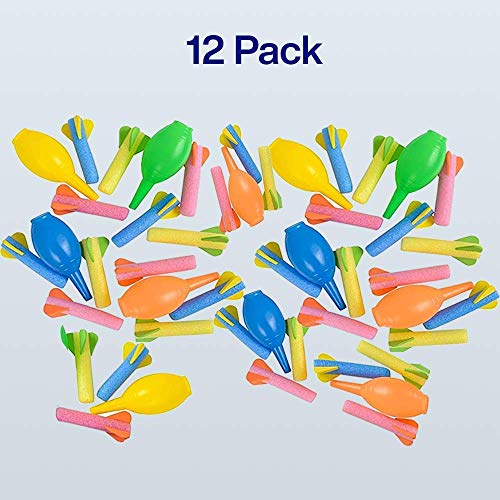 Kicko Foam Rocket Launchers Set with Hand Pump - 24 Pack of 3.5 In...