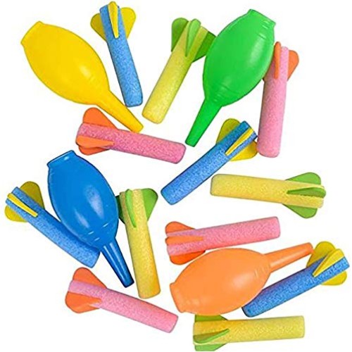 Kicko Foam Rocket Launchers Set with Hand Pump - 24 Pack of 3.5 In...