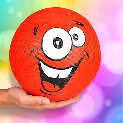 Kicko Silly Face Ball - Pack of 3 8.5 Inch Colored Playground Ball...