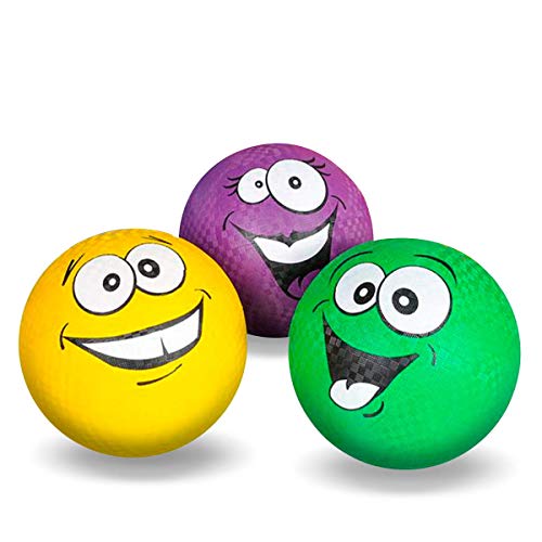 Kicko Silly Face Ball - Pack of 3 8.5 Inch Colored Playground Ball...