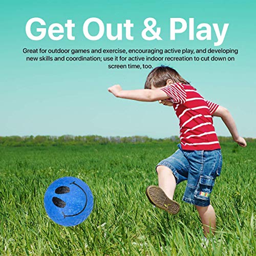 Kicko Smile Face Ball - 5 Pack - Colored Playground Balls with Smi...