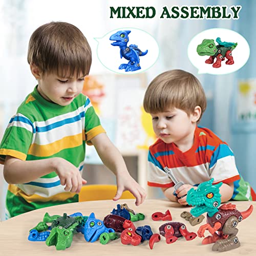 Kidcia Dinosaur Toys for Kids 3-5-7, 7 Pcs Take Apart Dinosaurs To...