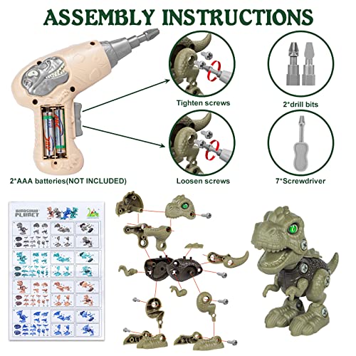 Kidcia Dinosaur Toys for Kids 3-5-7, 7 Pcs Take Apart Dinosaurs To...