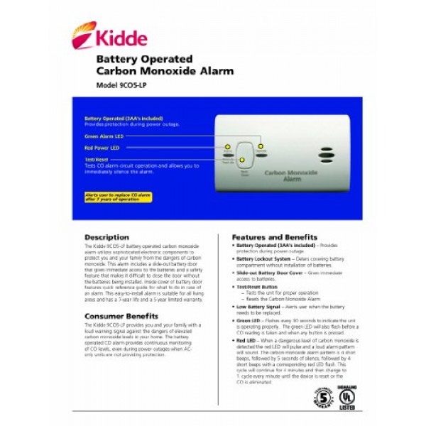 Kidde KN-COB-B-LPM Carbon Monoxide Alarm