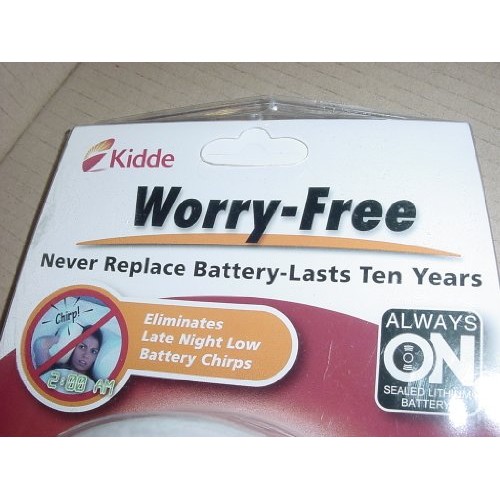 Kidde Worry Free 10-Year Living Area Sealed Lithium Battery Operat...