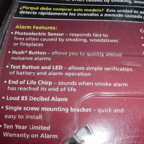 Kidde Worry Free 10-Year Living Area Sealed Lithium Battery Operat...
