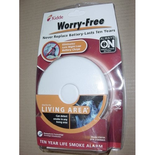 Kidde Worry Free 10-Year Living Area Sealed Lithium Battery Operat...