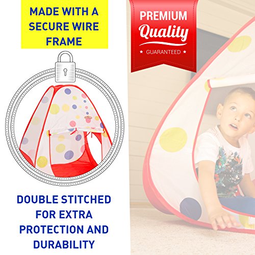 Kiddey Kids Ball Pit Play Tent - 100 Ball Pit Balls Included - Pop...