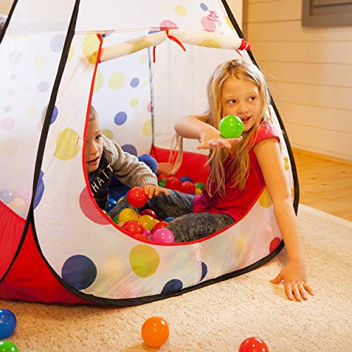 Kiddey Kids Ball Pit Play Tent - 100 Ball Pit Balls Included - Pop...