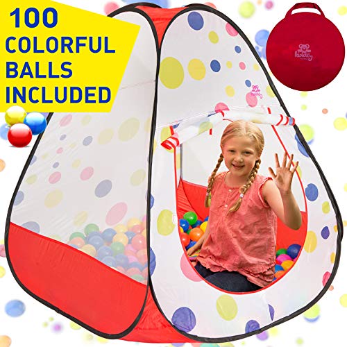 Kiddey Kids Ball Pit Play Tent - 100 Ball Pit Balls Included - Pop...
