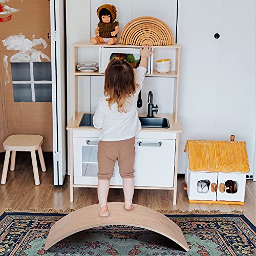 Wooden Balance Board for Kids,35 Inch Rocker Wobble Yoga Curvy See...