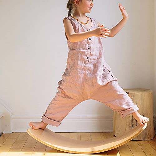 Wooden Balance Board for Kids,35 Inch Rocker Wobble Yoga Curvy See...