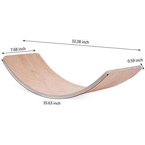 Wooden Balance Board for Kids,35 Inch Rocker Wobble Yoga Curvy See...