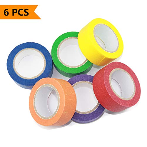 6PCS Washi Tape Set - Colored Masking Tape 1 Inch x 13 Yards - Dec...
