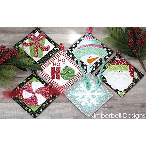 KIMBERBELL Thats Sew Chenille CHRISTMAS Hot Pads Machine Embroide...