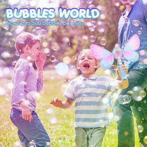 Kimiangel Bubble Machine for Kids, Handheld Bubble Blower Toy with...