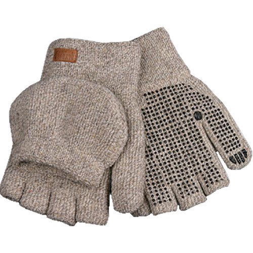 KINCO 5210-M Mens Alyeska Rag Gloves, Wool Lined Half Finger with...