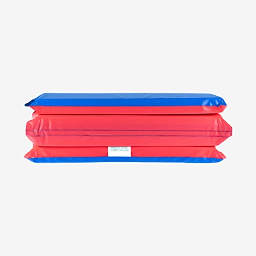 KinderMat, 1.5 Inch Thick, 4-Section Rest Mat, Red/Blue, Great for...