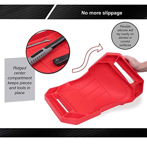 Kindlyperson Slip-Resistant Soft Silicone Tool Storage Tray, Porta...