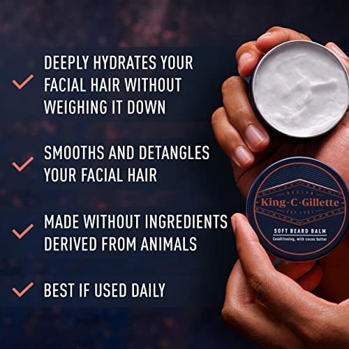 King C. Gillette Soft Beard Balm, Deep Conditioning with Cocoa But...