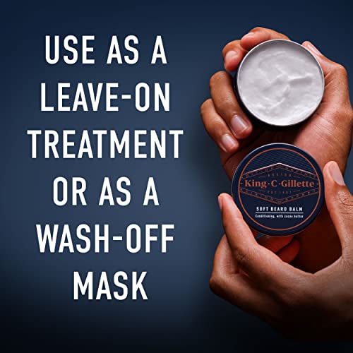 King C. Gillette Soft Beard Balm, Deep Conditioning with Cocoa But...
