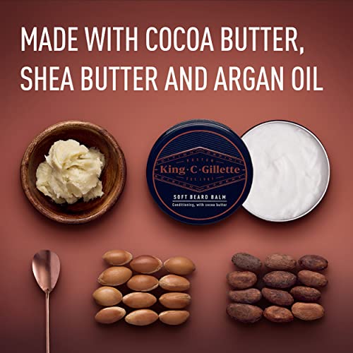 King C. Gillette Soft Beard Balm, Deep Conditioning with Cocoa But...