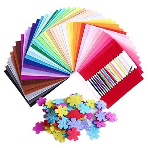 Felt Fabric Sheet 40Pcs Craft Felt Assorted Colors with 21Pcs Colo...