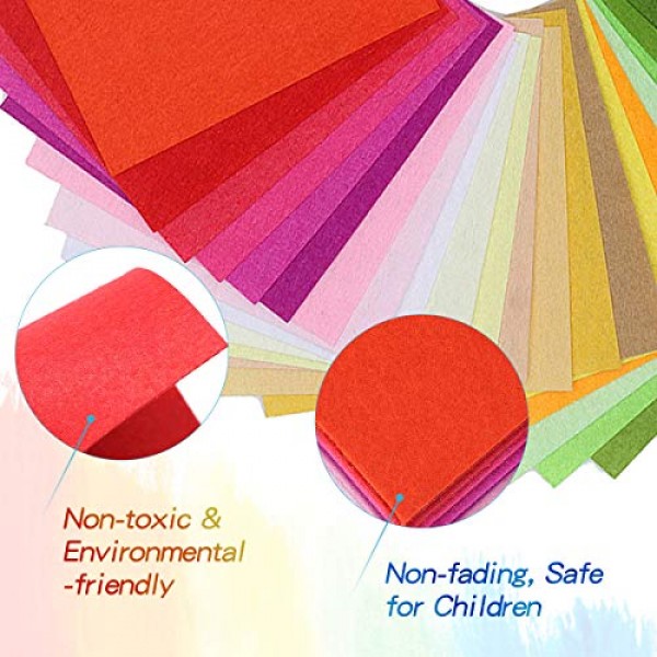 Felt Fabric Sheet 40Pcs Craft Felt Assorted Colors with 21Pcs Colo...