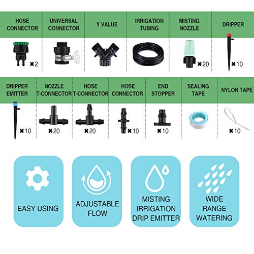 king do way 82Ft/25M Drip Irrigation Kits Garden Watering System w...
