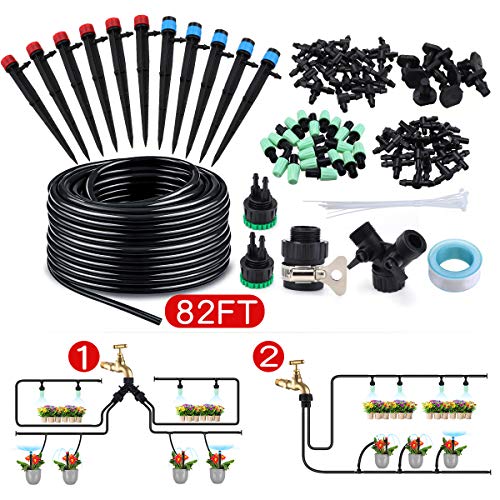king do way 82Ft/25M Drip Irrigation Kits Garden Watering System w...
