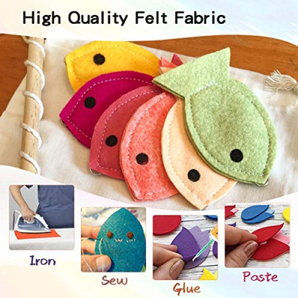 king do way Felt Fabric Sheet 62Pcs Assorted Color Felt Fabric, Se...