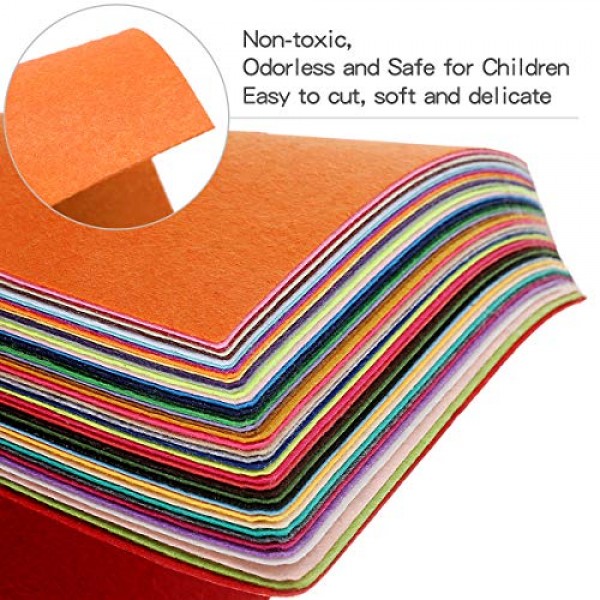 king do way Felt Fabric Sheet 62Pcs Assorted Color Felt Fabric, Se...