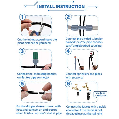 king do way Micro Drip Irrigation Kit Garden Irrigation System wit...