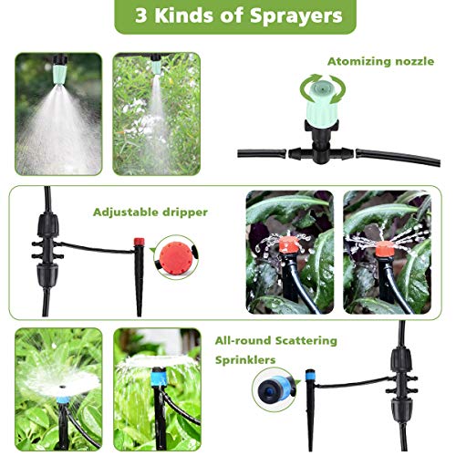 Micro Drip Irrigation Kit,king do way 42m/138ft Garden Irrigation ...