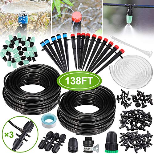 Micro Drip Irrigation Kit,king do way 42m/138ft Garden Irrigation ...