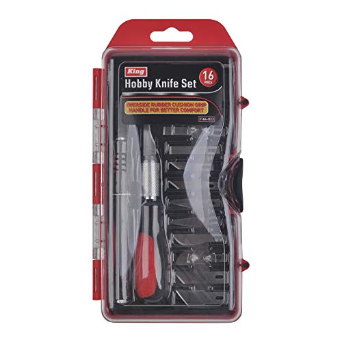 KING 16-pc Hobby Knife Set 3164-0 w/Precision Cutting Blade Asso...