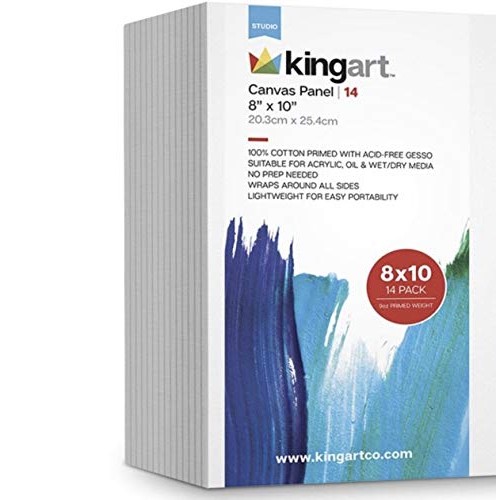 KingArt 824-14 Studio Canvas Panels, 8 x 10, 14 Piece