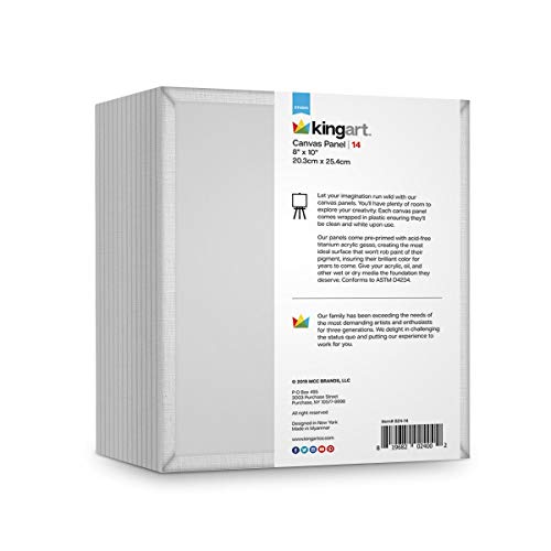 KingArt 824-14 Studio Canvas Panels, 8 x 10, 14 Piece